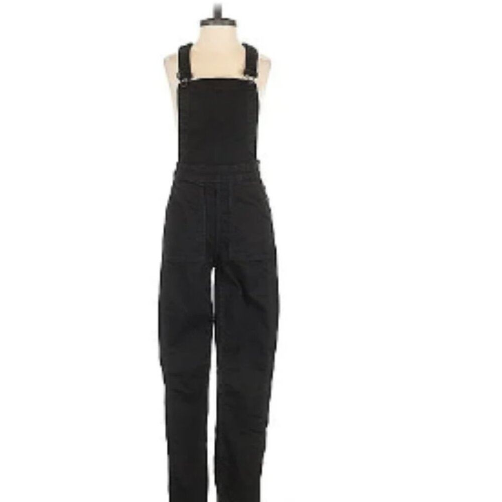 Madewell Black Denim Criss-cross Overalls